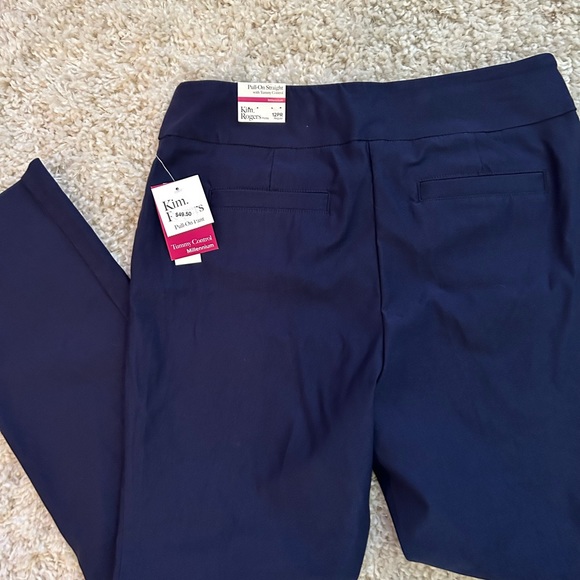 NWT Kim Rogers Pull-On with Tummy Control Navy Pants Size 12 PR Petite Reg - Picture 4 of 7